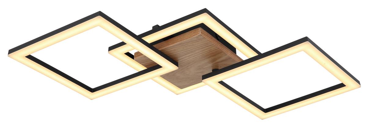 LED-Deckenleuchte Kerry max. 30 Watt. - Dunkelbraun/Opal, Design, Holz/Kunststoff (66/31/7,5cm) - Globo