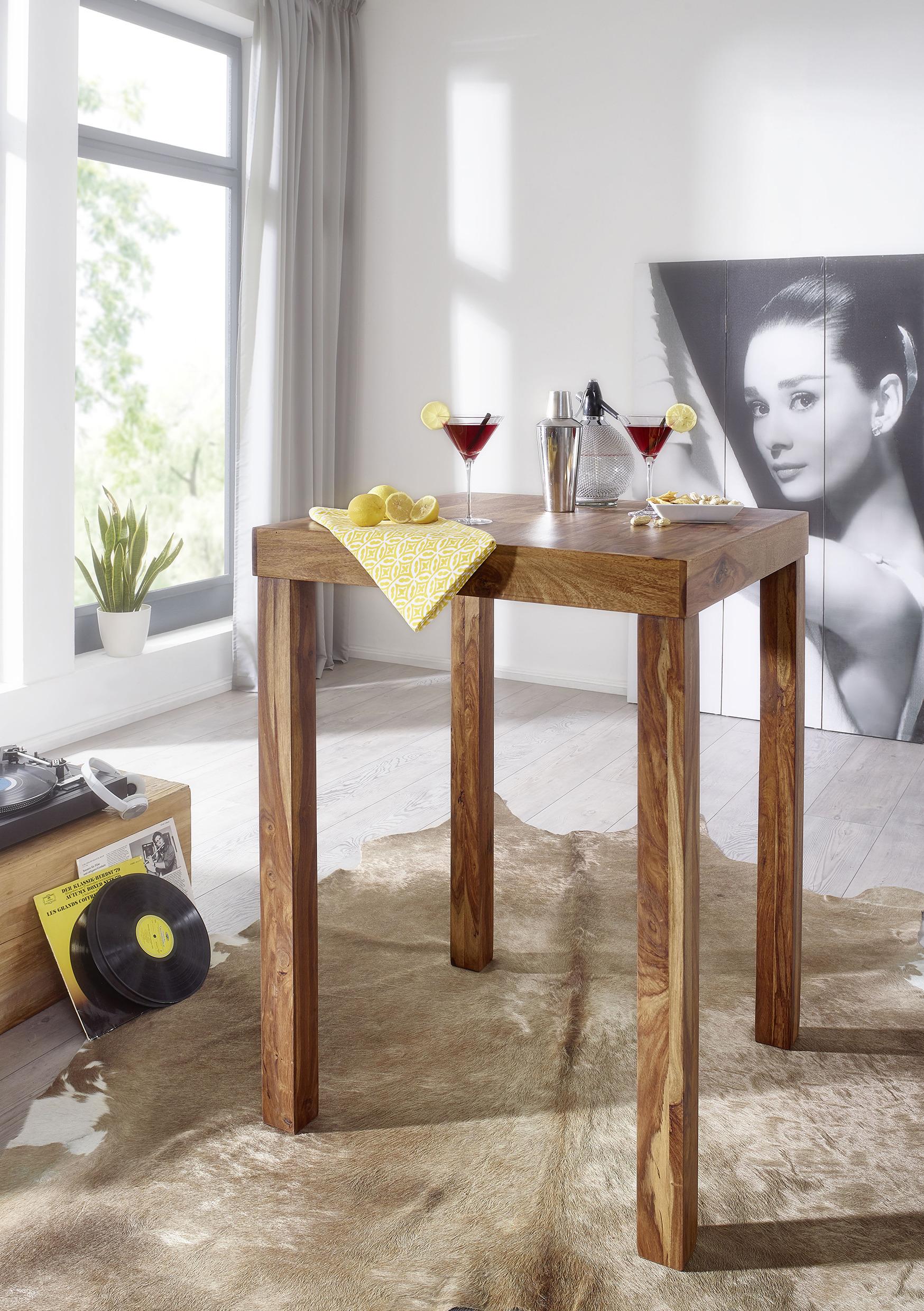 Bartisch Mumbai ca. 80x80 cm Sheesham - Sheeshamfarben, MODERN, Holz (80/80/110cm) - MID.YOU