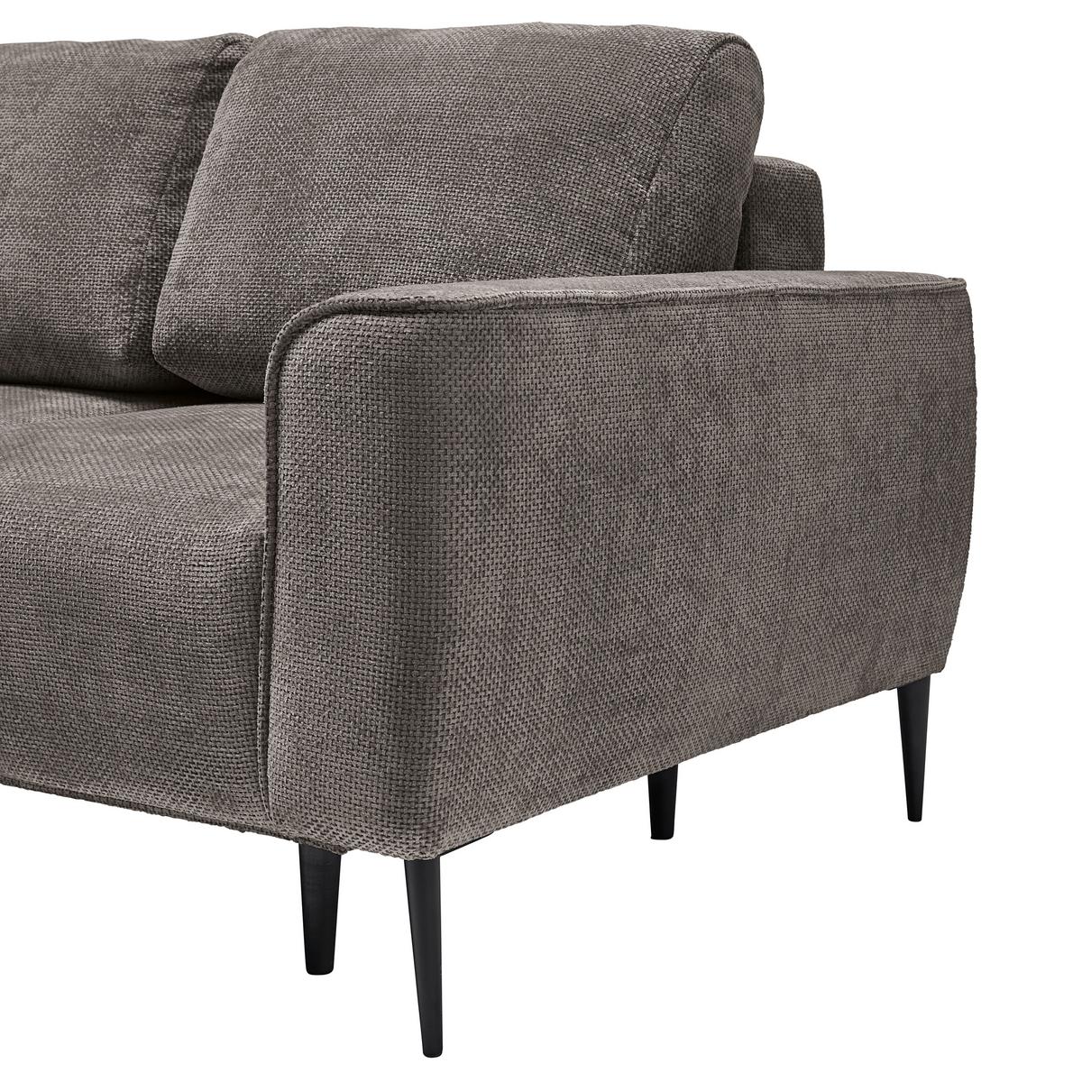 Ecksofa Custom Dunkelgrau - Dunkelgrau/Schwarz, MODERN, Textil/Metall (164/85/255cm) - Mömax