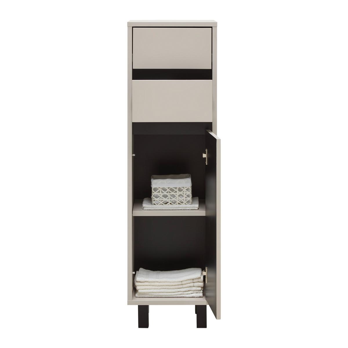 Seitenschrank Sophia Kaschmirfarben - Kaschmir/Schwarz, MODERN, Holzwerkstoff (35/120/33cm) - Mömax