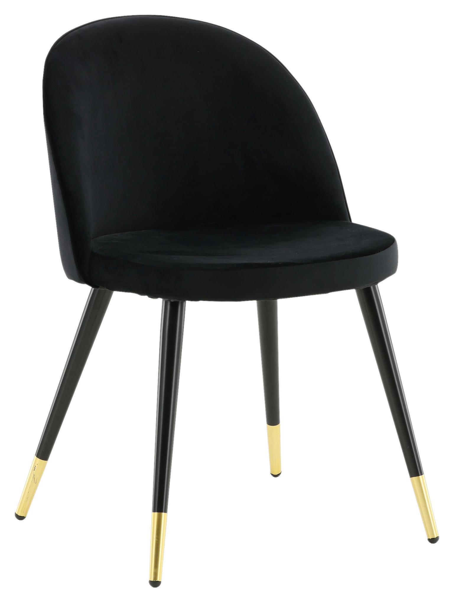 STUHL-SET VELVET - Messingfarben/Schwarz, Design, Textil/Metall (57/76.5/50cm) - Livetastic