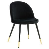 STUHL-SET VELVET - Messingfarben/Schwarz, Design, Textil/Metall (57/76.5/50cm) - Livetastic