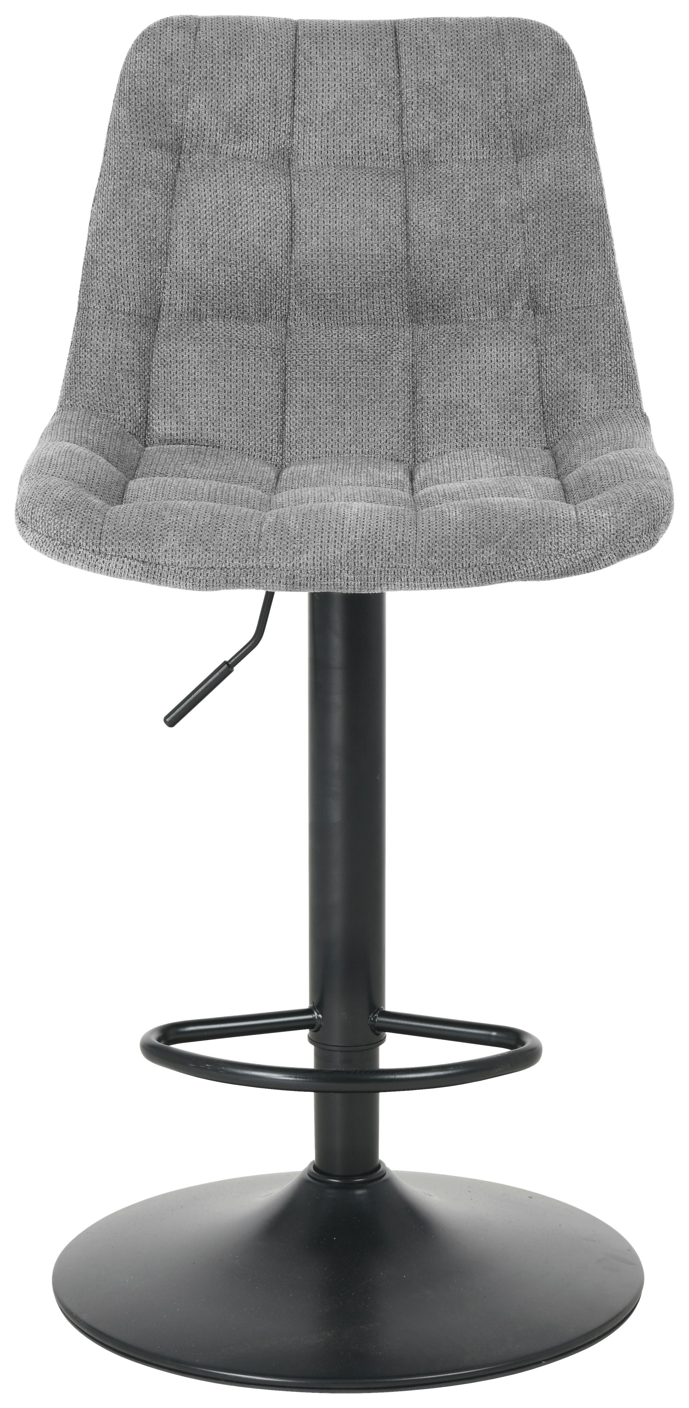 Barhocker Theo Grau - Schwarz/Grau, Modern, Holz/Textil (46/94-114/55cm) - Mömax
