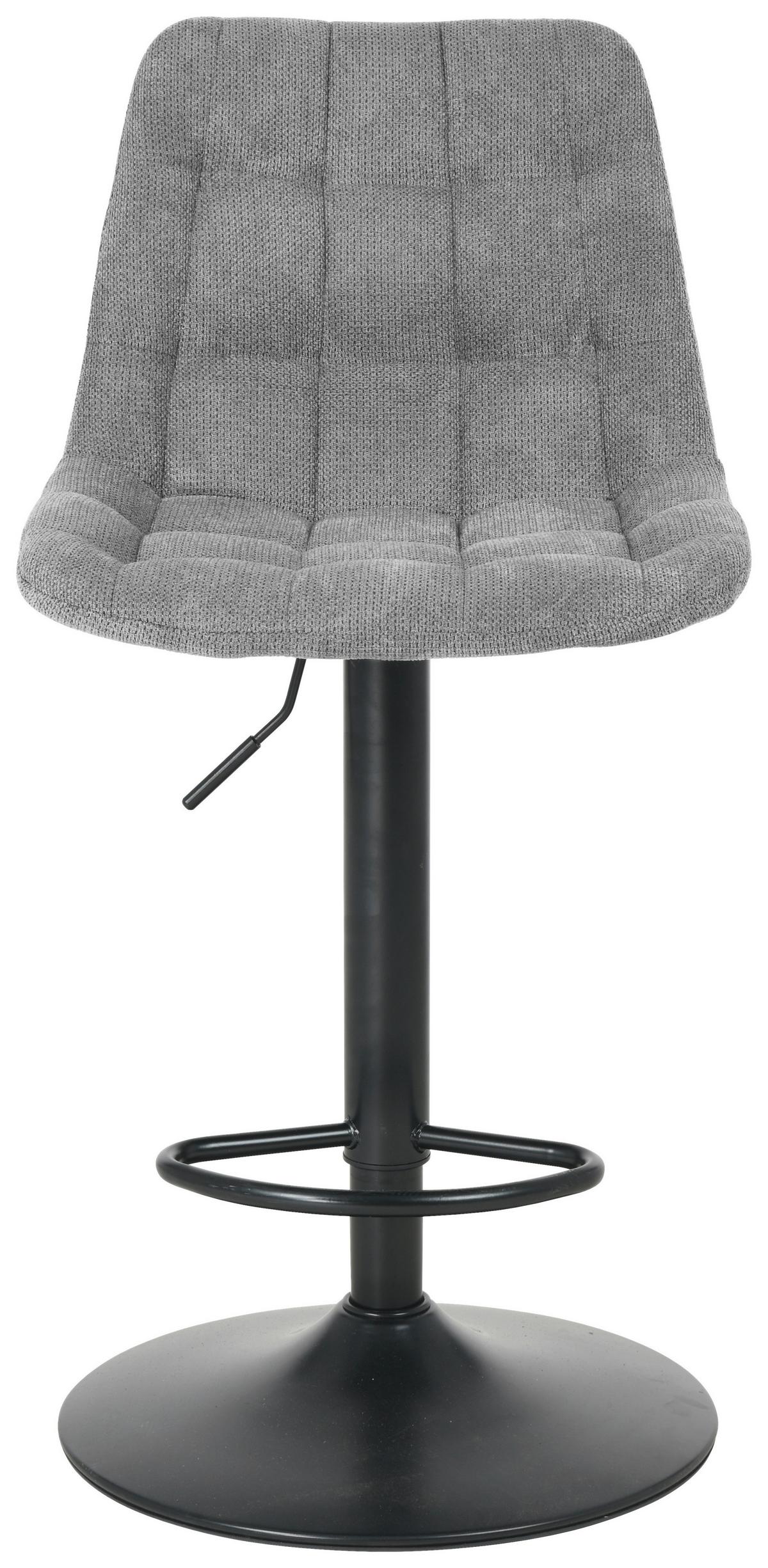 Bárszék Theo - fekete/szürke, Modern, textil/fa (46/94-114/55cm) - Mömax