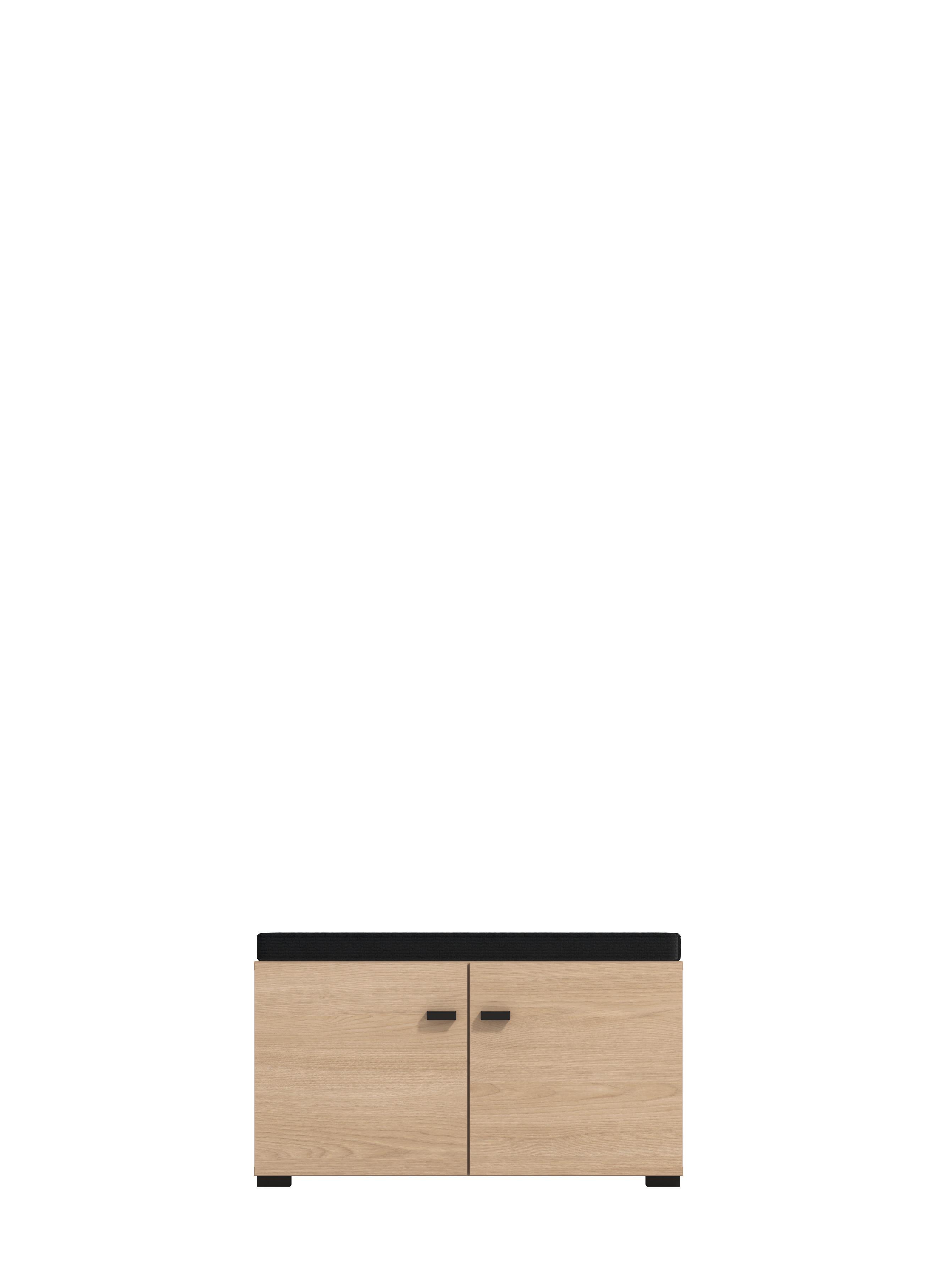 Előszobapad Rathlin - tölgyfa színű/fekete, Modern, műanyag/faalapú anyag (77/40,5/35cm)