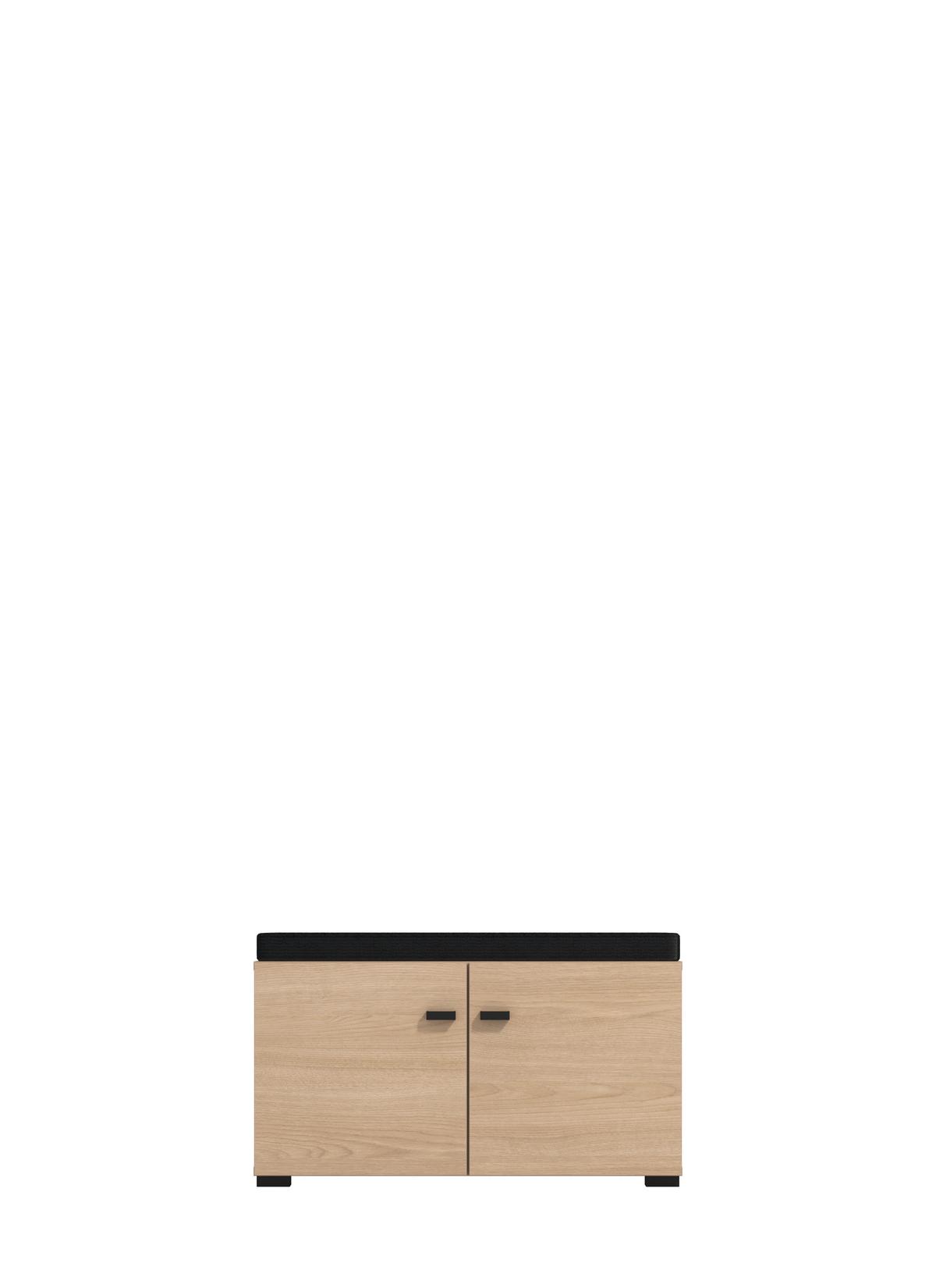 Előszobapad Rathlin - tölgyfa színű/fekete, Modern, műanyag/faalapú anyag (77/40,5/35cm)