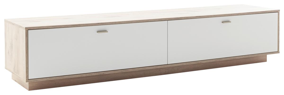 TV-Element Santerno Weiß/Eichefarben - Eichefarben/Weiß, KONVENTIONELL, Holzwerkstoff/Metall (210/44/50cm) - Mömax