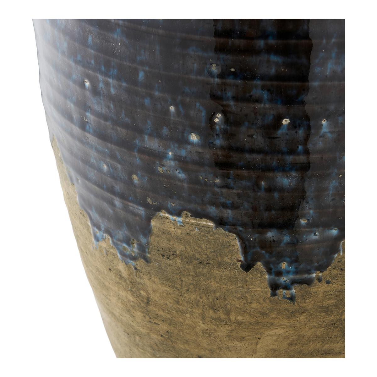 Vase Braun/Dunkelblau - Braun/Dunkelblau, Basics, Keramik (27/44,5cm)