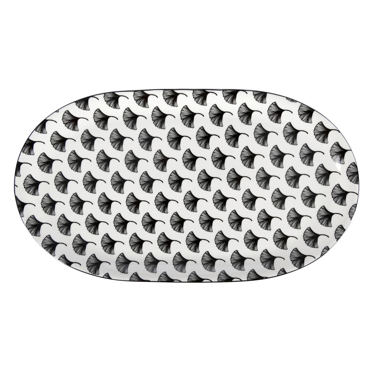 Servierplatte Shiva in Schwarz/Weiss ca. Ø 37,5cm - Weiss/Schwarz, Lifestyle, Keramik (37,5cm) - Premium Living