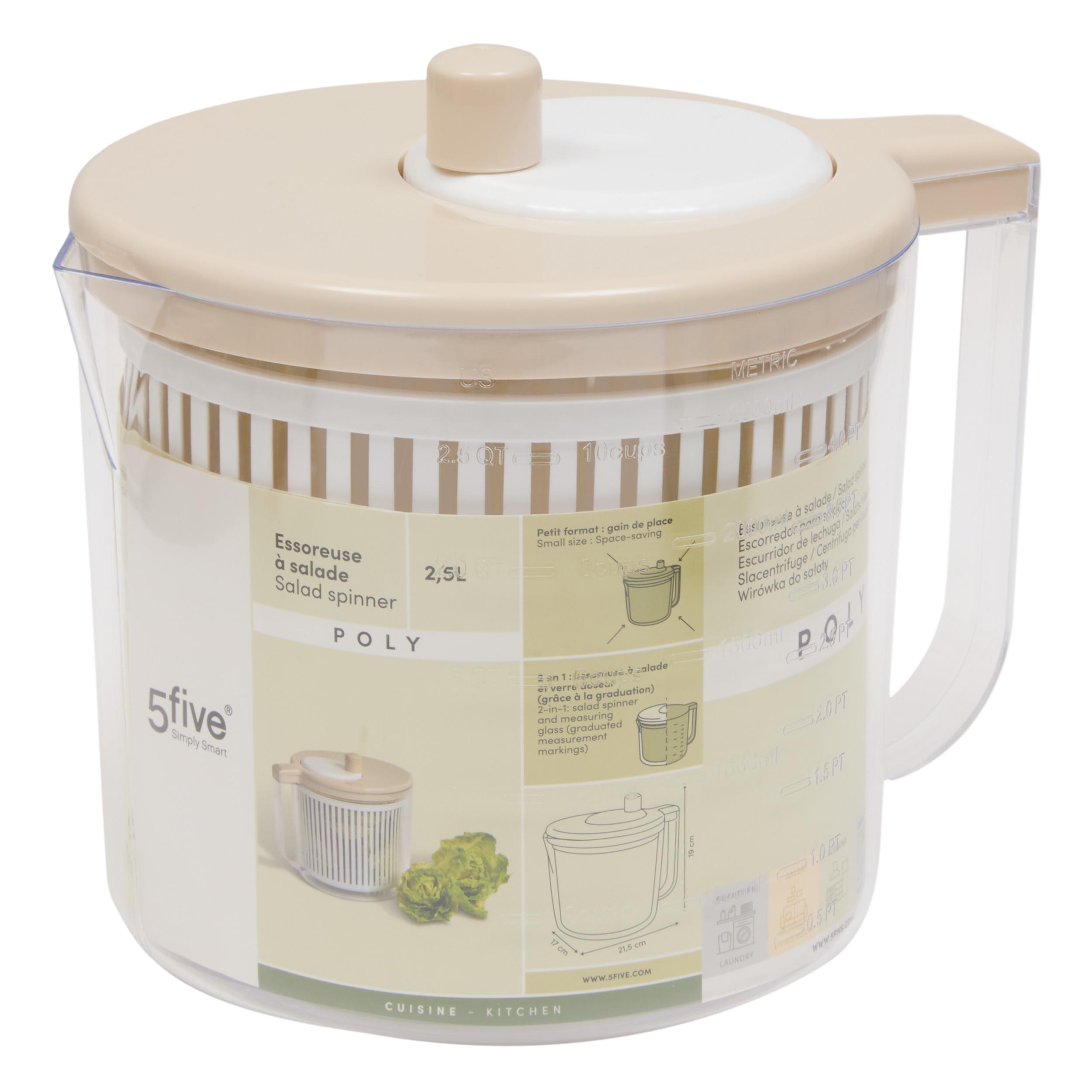 Posuda Za Sušenje Salate Poly - bež, Osnovno, plastika (2,5l)