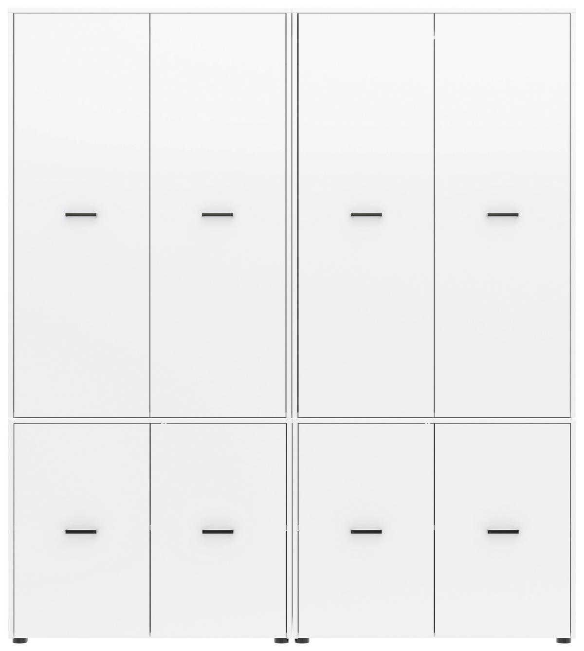 Kleiderschrank Kivo Weiß - Schwarz/Weiß, Basics, Holzwerkstoff/Kunststoff (180/199,6/52,1cm) - Based