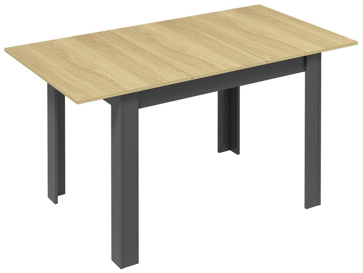 Esstisch Vcm Esstisch"pesoli"120/160x80 - Weiss/Anthrazit, Modern, Holzwerkstoff (109-149/80/75,5cm) - MID.YOU