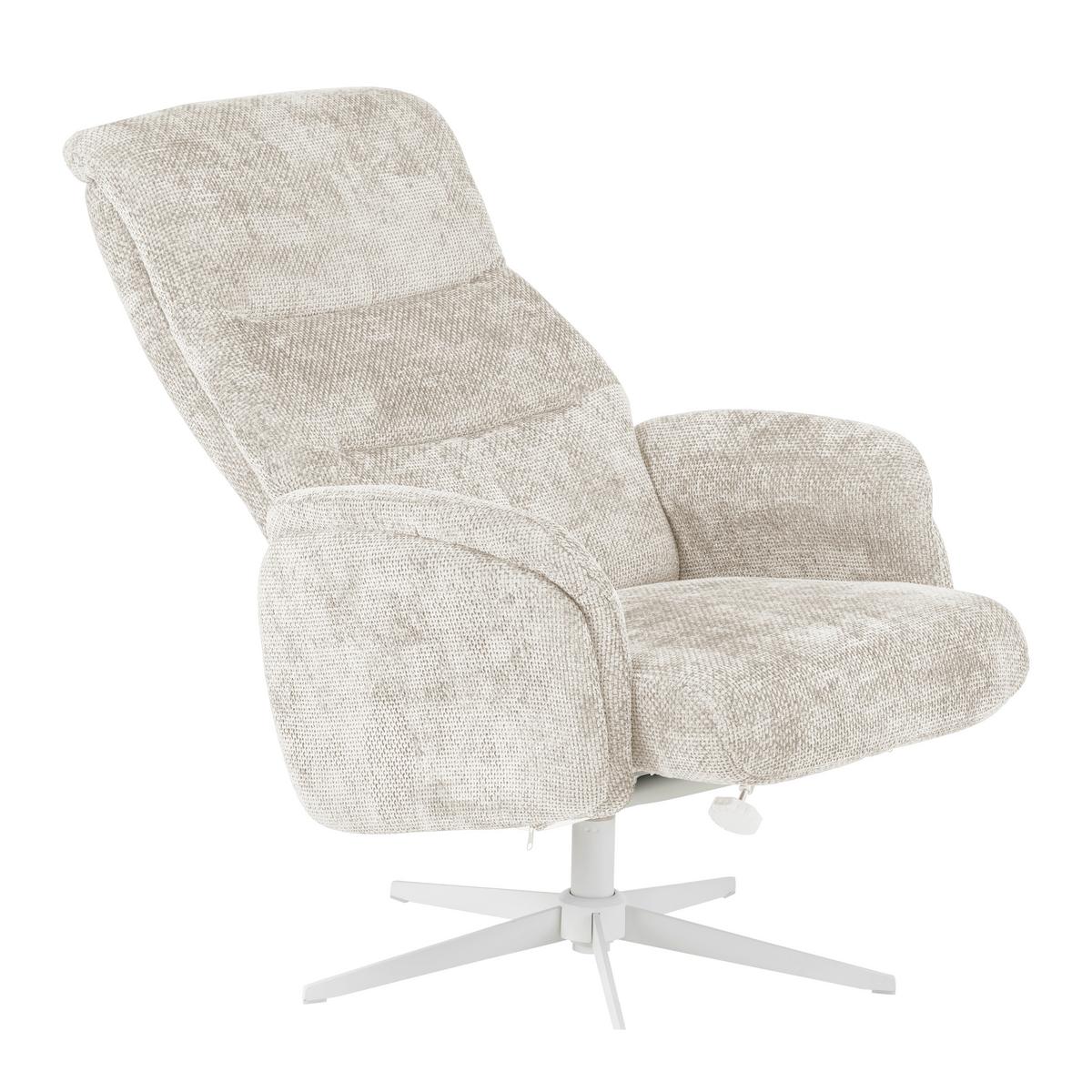 Relax Fotel Lábtartóval Star - krémszínű, Modern, textil/fém (72/107-95/86-110cm) - Mömax