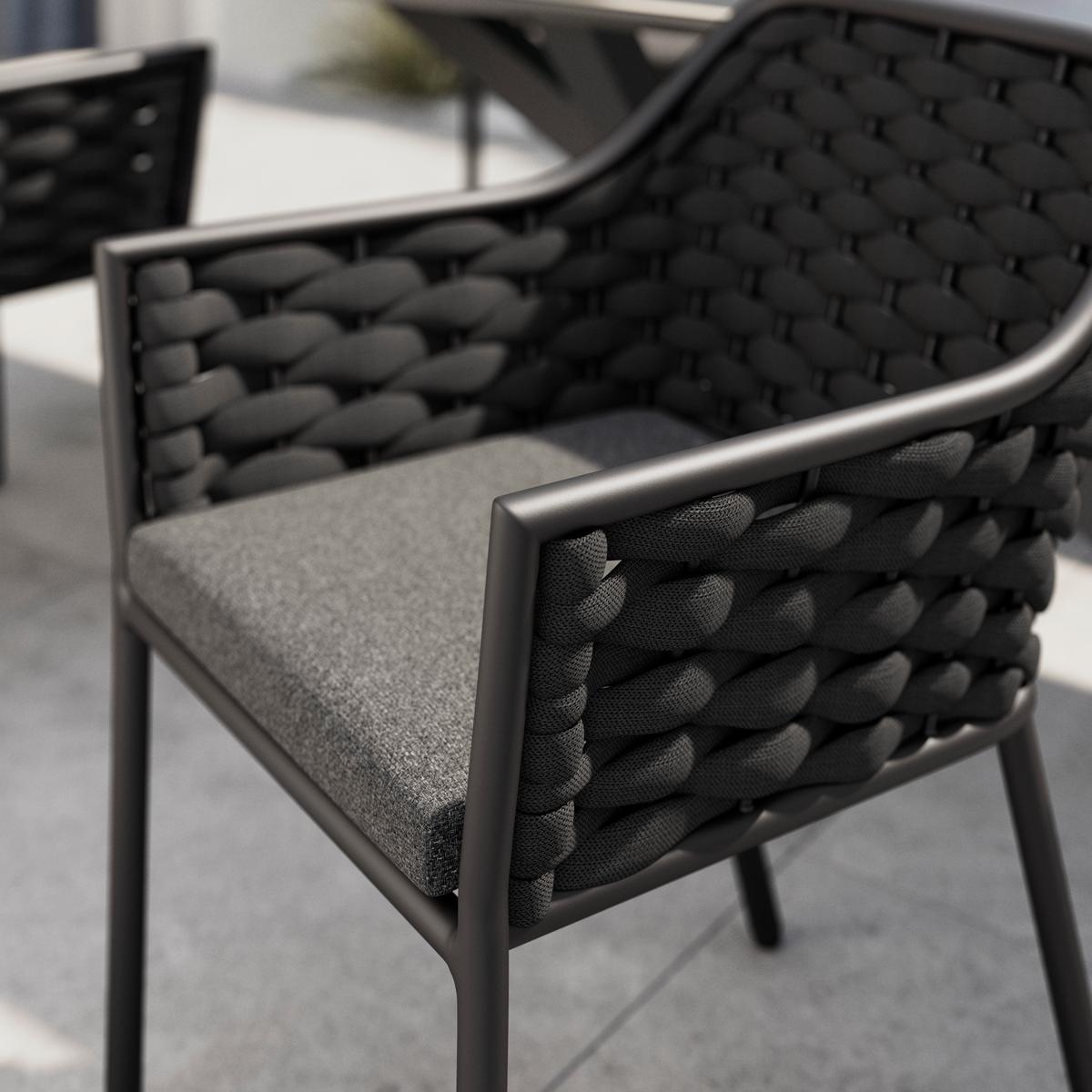 Kerti Szék Louisa - antracit, Modern, textil/fém (57/79/58cm) - Mömax
