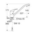 Spültischarmatur 113522140 in Chromfarben - Chromfarben, Metall (17,1cm)