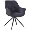 Armlehnstuhl Nova Grau - Schwarz/Grau, MODERN, Textil/Metall (64/85/62cm) - Premium Living