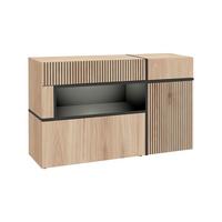 Sideboard Cross Schwarz/Hickory - Schwarz/Hickory, MODERN, Holzwerkstoff/Kunststoff (150/90/45cm) - Premium Living