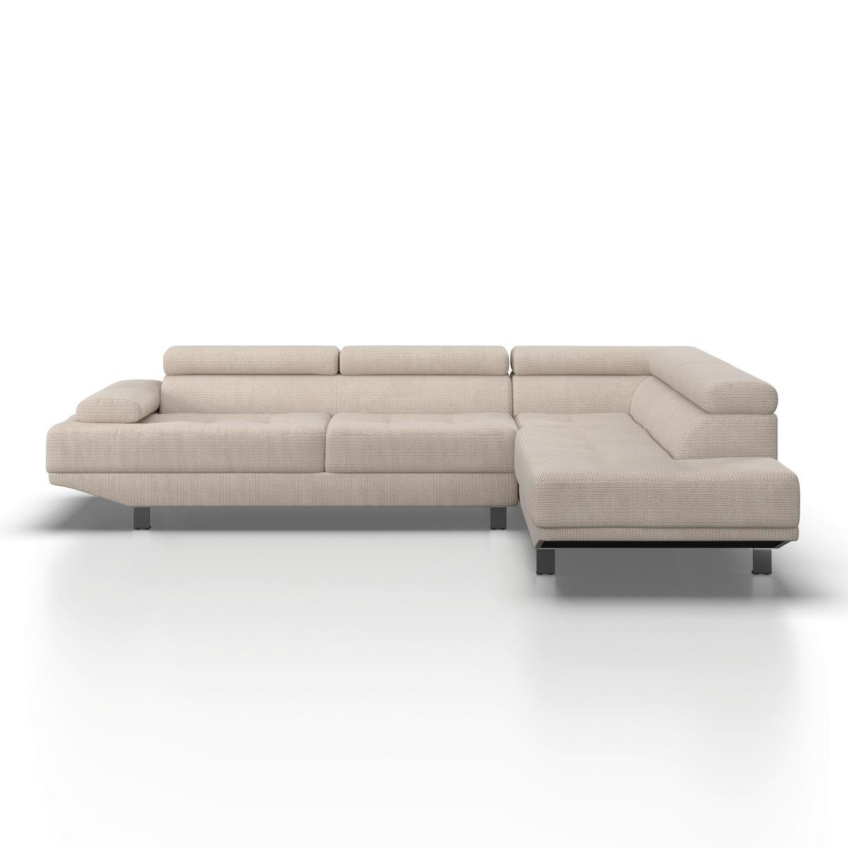 Sarokgarnitúra Emely - krém, Modern, textil/fa (267/70/195cm) - Bessagi Home