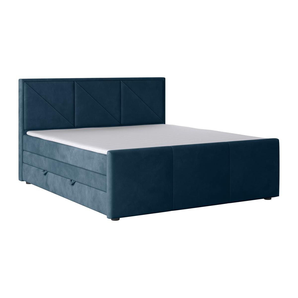 Boxspringbett Bologna ca. 180x200 cm Blau - Blau, MODERN, Holz/Kunststoff (180/200cm) - MID.YOU