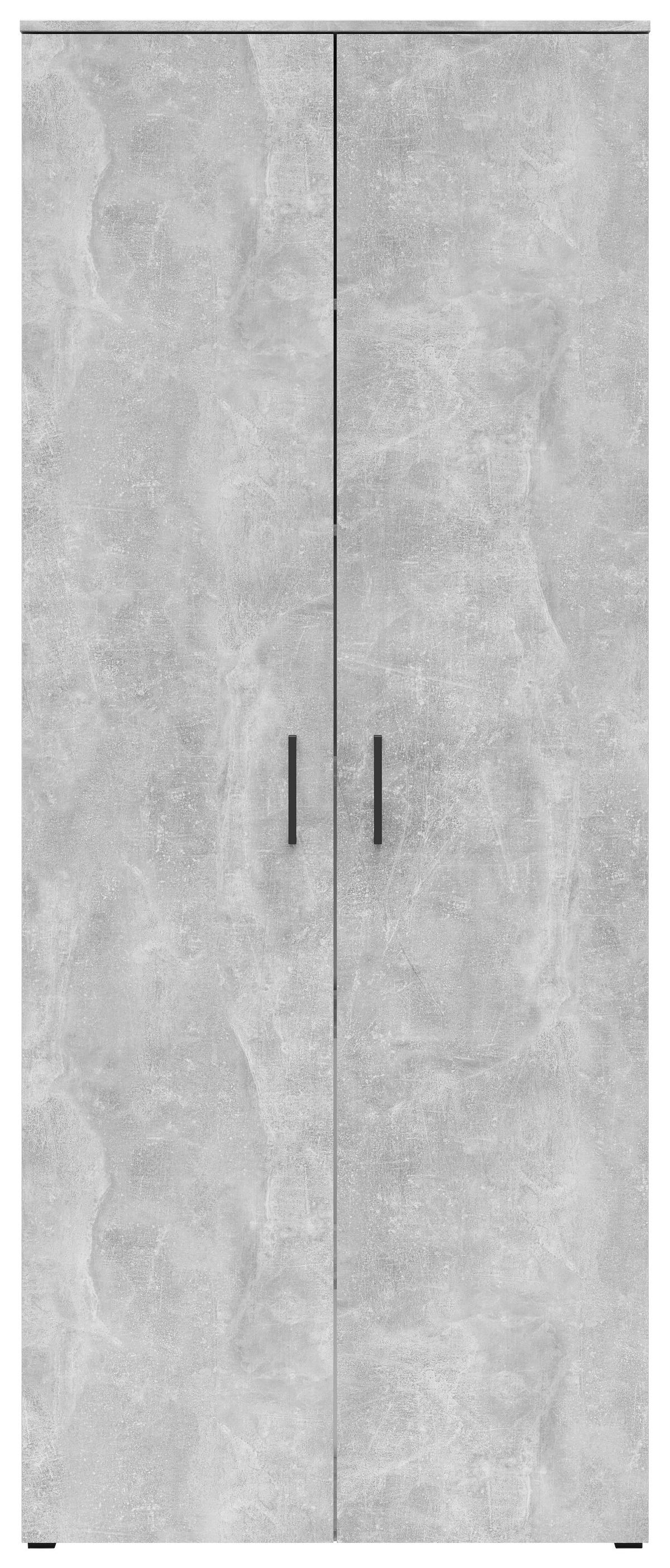 Schrank Multistauraum Betonoptik - Schwarz/Grau, MODERN, Holzwerkstoff/Kunststoff (80/195/40cm) - Mömax