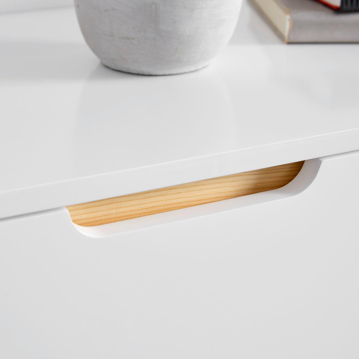Kommode Nicole Weiß/Kiefer Echtholz/MDF - Weiß/Kieferfarben, MODERN, Holz (80/94,5/38cm) - Bessagi Home