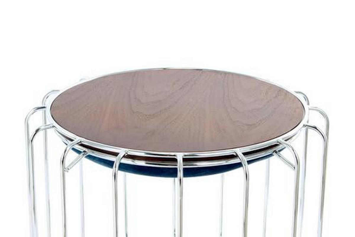 BEISTELLTISCH JXYCP - Silberfarben/Petrol, Basics, Glas/Holzwerkstoff (50/50/45cm) - Kayoom