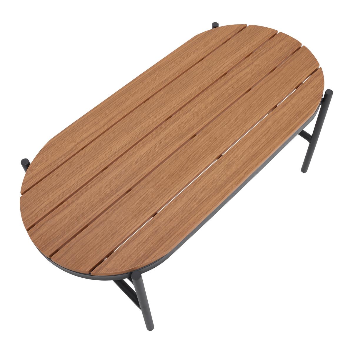 Garnitură grădină Zophia - gri închis/culoare natur, Modern, plastic/sticlă (294/68/77cm) - Bessagi Garden