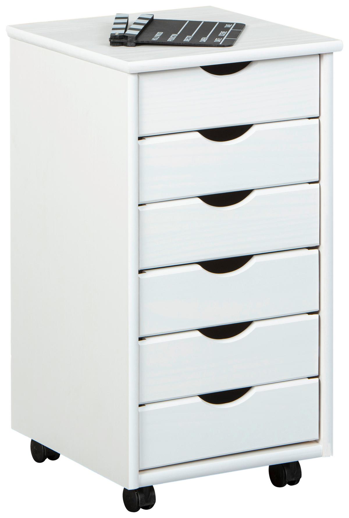 Rollcontainer Simon ca. 35x65x40 cm Weiß - Weiß, Basics, Holz/Kunststoff (35/65/40cm) - MID.YOU