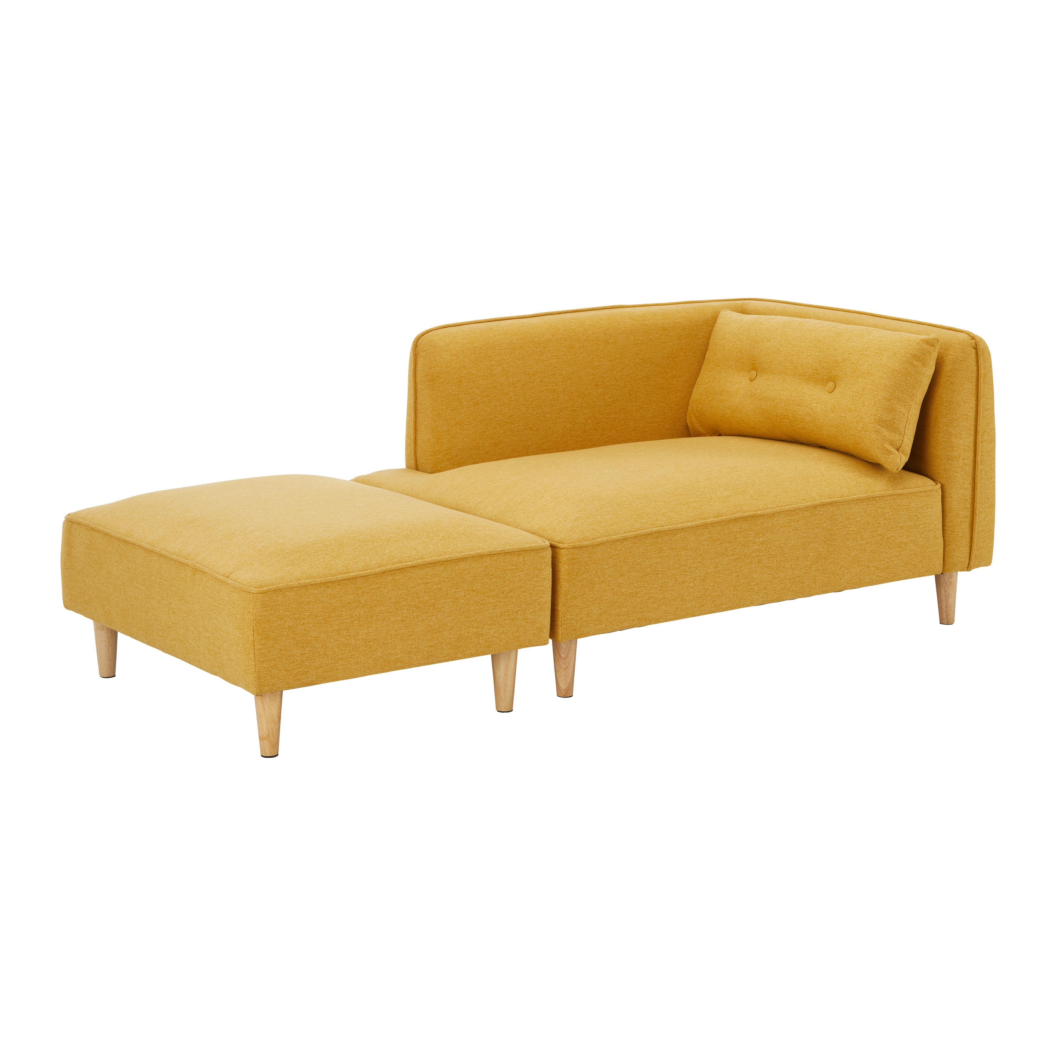 RECAMIERE FANNY - gul/naturfärgad, Modern, trä/textil (154/55/73cm) - Bessagi Home