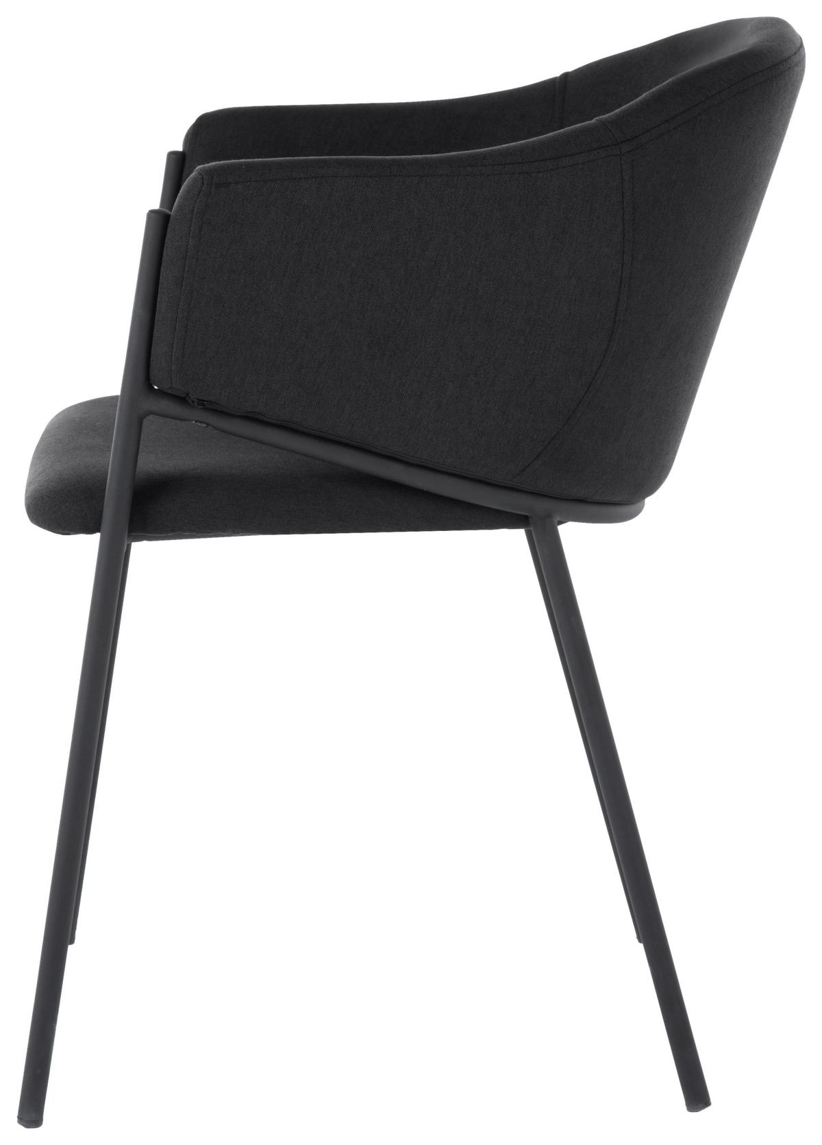 KRZESŁO Z PODŁOKIETNIKAMI CHRIS - czarny, Modern, metal/drewno (53/77/60cm) - MID.YOU
