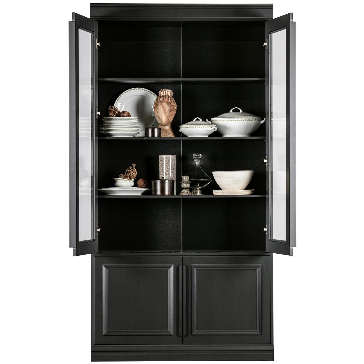 Vitrne Organize Schwarz - Schwarz, Design, Glas/Holz (110/215/44cm) - Livetastic