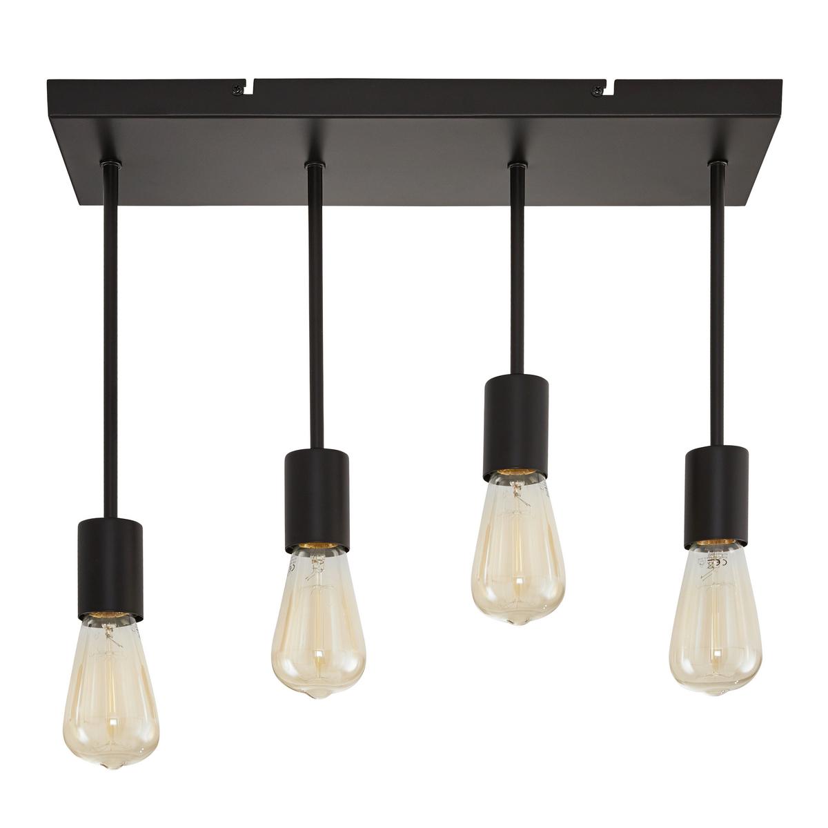 Deckenleuchte Martha Schwarz max. 60 Watt - Schwarz, Basics, Metall (45/15/34cm) - Globo