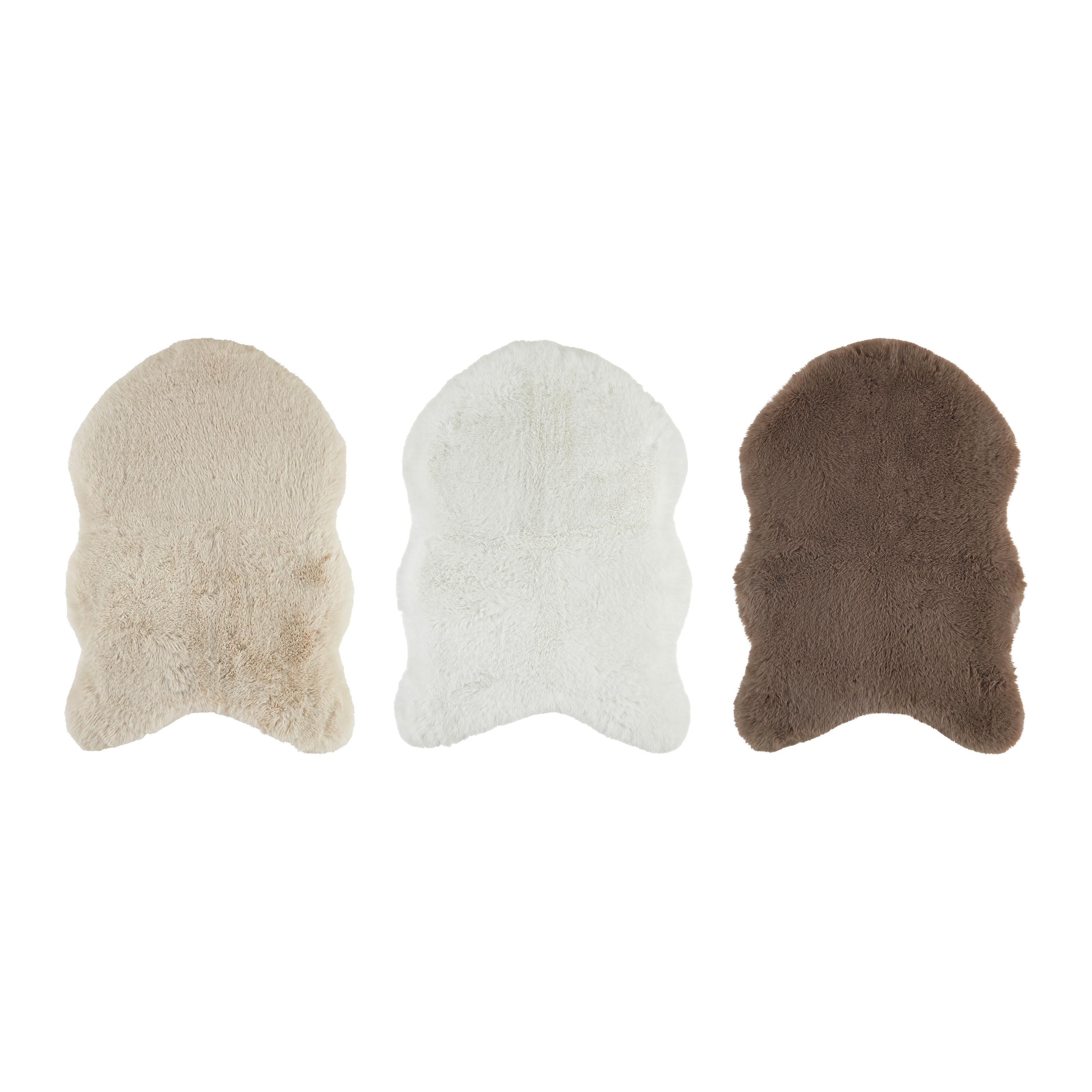 Kunstfell Bob Braun/Weiss/Beige ca. 60x90cm - Weiss/Beige, Lifestyle, Textil (60/90cm) - Mömax