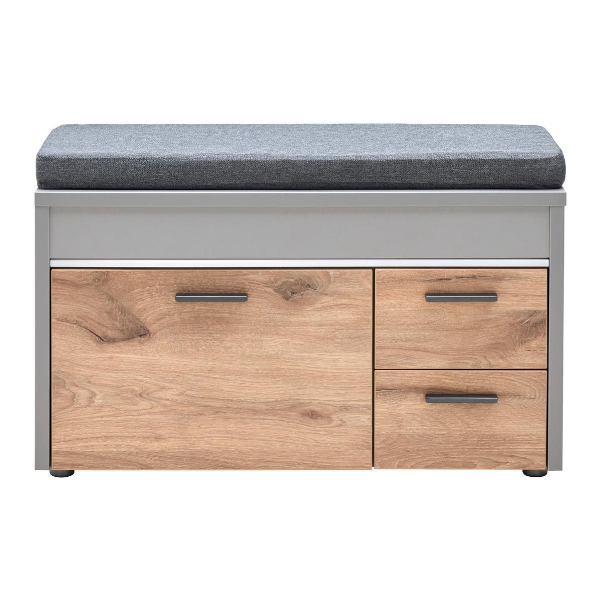 Garderobenbank Dynamic in Hellgrau - Modern, Holzwerkstoff (80/45/37cm) - Mömax