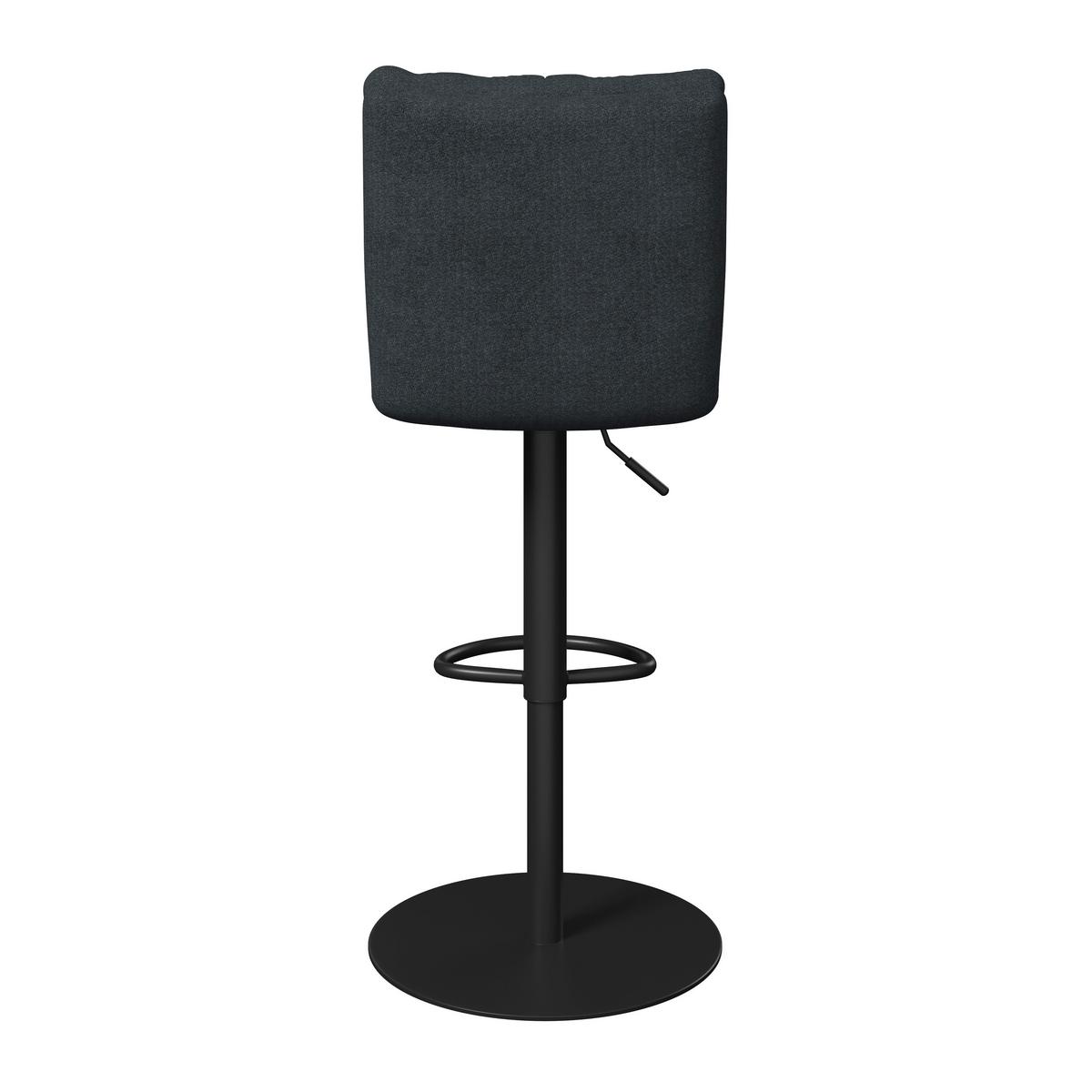 Barhocker Caja Schwarz Struktur Gepolstert - Schwarz, MODERN, Holz/Textil (47/87-107/49cm) - Bessagi Home