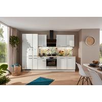 Küchenblock IP4050 in Weiss Hochglanz - Weiss, Modern, Holzwerkstoff/Metall (310cm) - Impuls