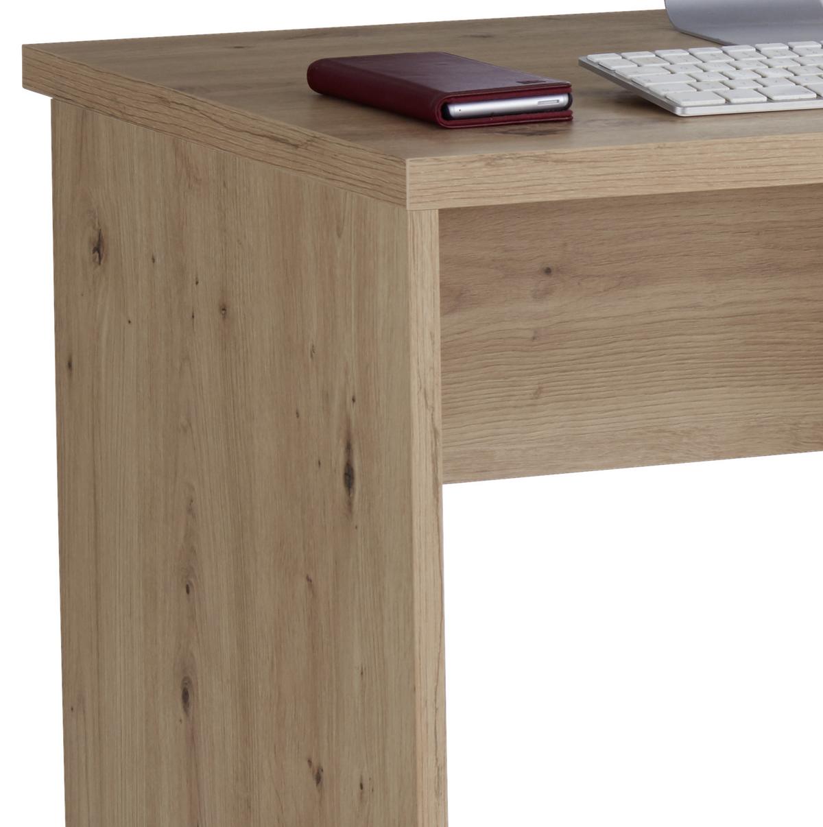 Radni Stol Box - boje hrasta/boje aluminija, Moderno, drvni materijal/plastika (123,4/73/50cm) - Modern Living