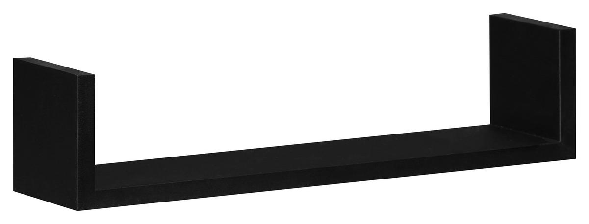 Wandboard U-Bord in Schwarz 3-teilig - Schwarz, Konventionell, Holzwerkstoff (42-32-22/9,5/10-8,5-7cm) - Mömax