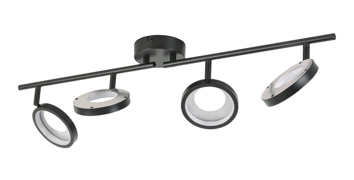 LAMPA REFLEKTOROWA LED GRANADA *SBN* - czarny/kolor aluminiowy, Basics, tworzywo sztuczne/metal (83/12/19cm) - Novel