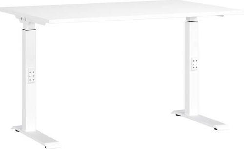 Schreibtisch Ribera in Weiß - Weiß, MODERN, Holzwerkstoff/Metall (120/68-91/80cm) - Premium Living