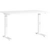 Schreibtisch Ribera in Weiss - Weiss, Modern, Holzwerkstoff/Metall (120/80/68-91cm) - Premium Living