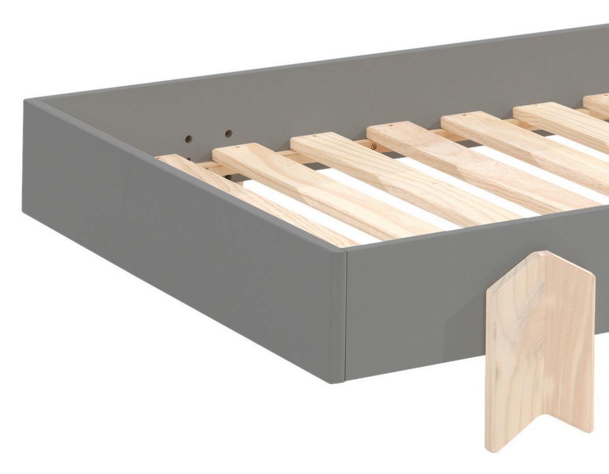 Kinder-/Juniorbett Modulo ca. 90x200 cm Grau - Grau/Kieferfarben, MODERN, Holz/Holzwerkstoff (90/200cm) - MID.YOU