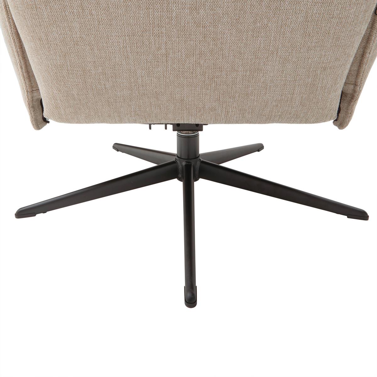 Relaxsessel Venezia Beige - Beige/Schwarz, MODERN, Textil/Metall (76/103/86cm)