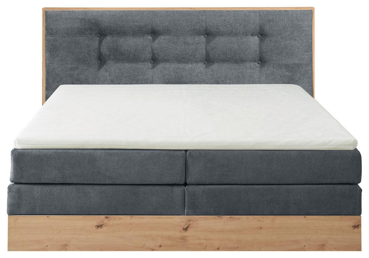 Boxspringbett Preston ca. 180x200 cm Anthrazit - Anthrazit, MODERN, Holz/Holzwerkstoff (180/200cm) - Livetastic