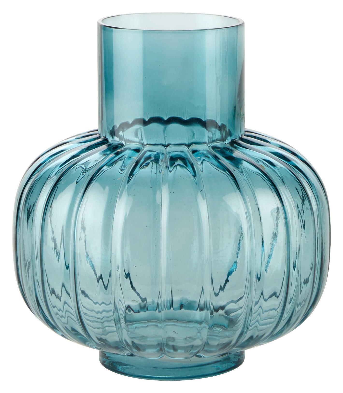 Vaza Paula I -Paz- - modra, Basics, steklo (18/20cm) - Modern Living