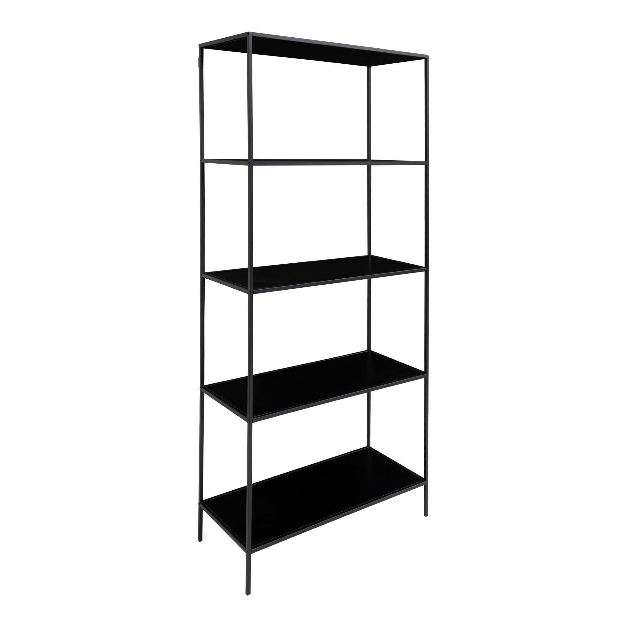 Regal Vita Schwarz - Schwarz, Design, Holzwerkstoff/Metall (80/170/36cm) - MID.YOU