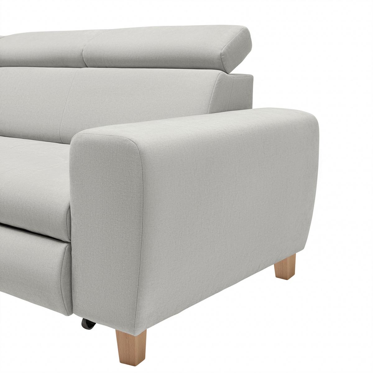Wohnlandschaft Lugo Grauweiß - Grauweiß, MODERN, Holz/Kunststoff (205/98/266cm) - Mömax