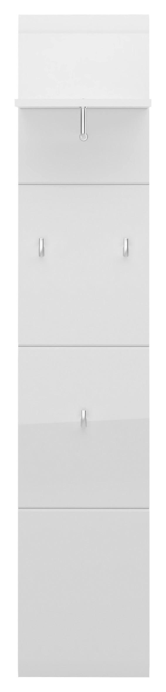 Garderobni Panel Merano, Bela - bela/visoki sijaj, Moderno, leseni material (30/152/23cm)