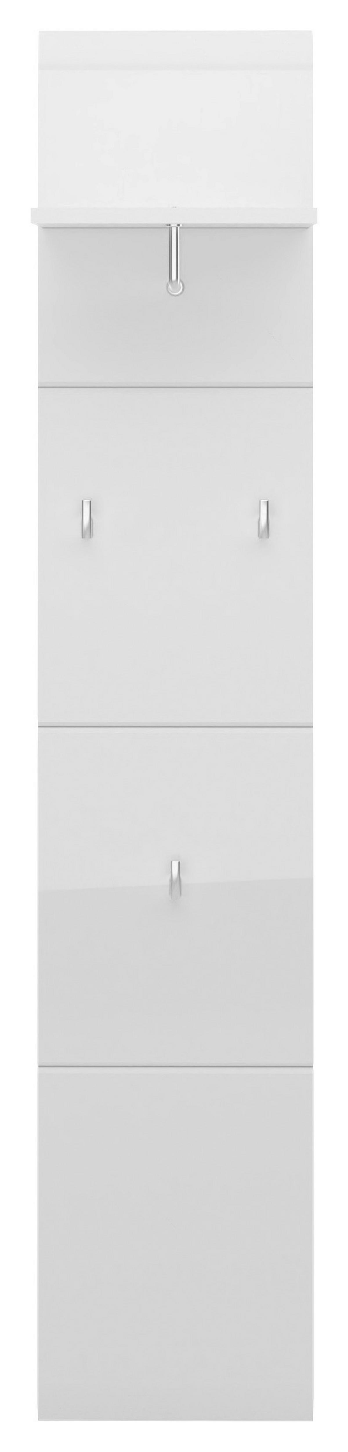 Garderobni Panel Merano - bijela visoki sjaj, Moderno, drvni materijal (30/152/23cm) - Modern Living