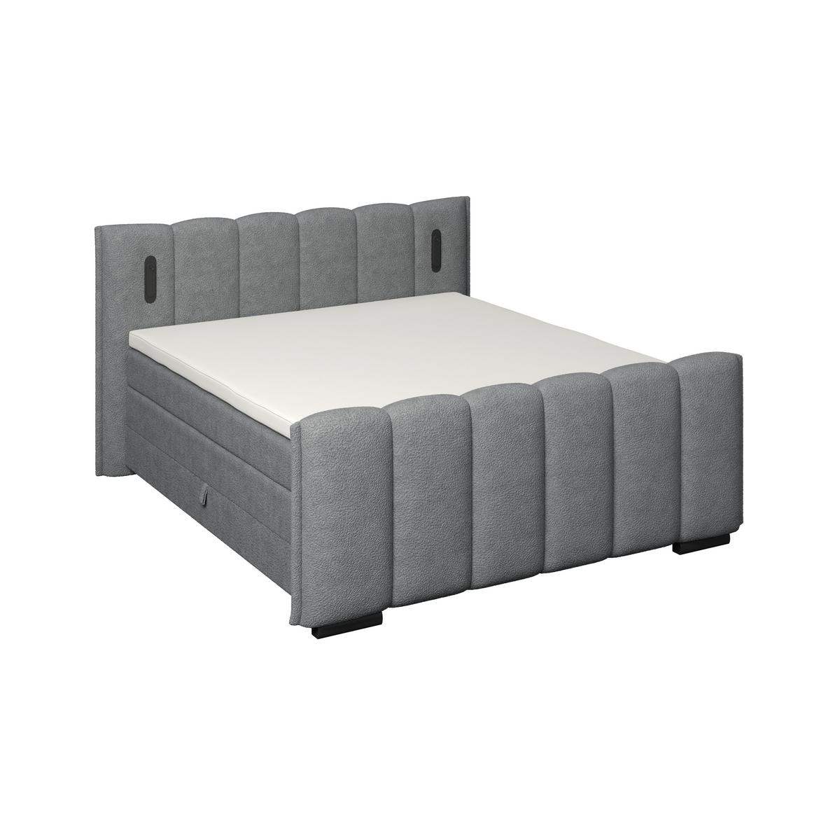 Boxspring Krevet Elysia - tamno siva/crna, Trend, drvni materijal/drvo (160/220cm) - Premium Living